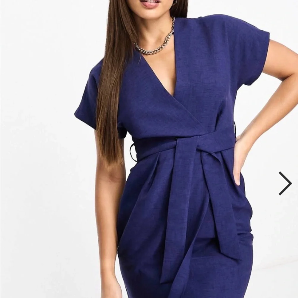 ASOS Royal Blue Wrap-Style Dress - Picture 6 of 7